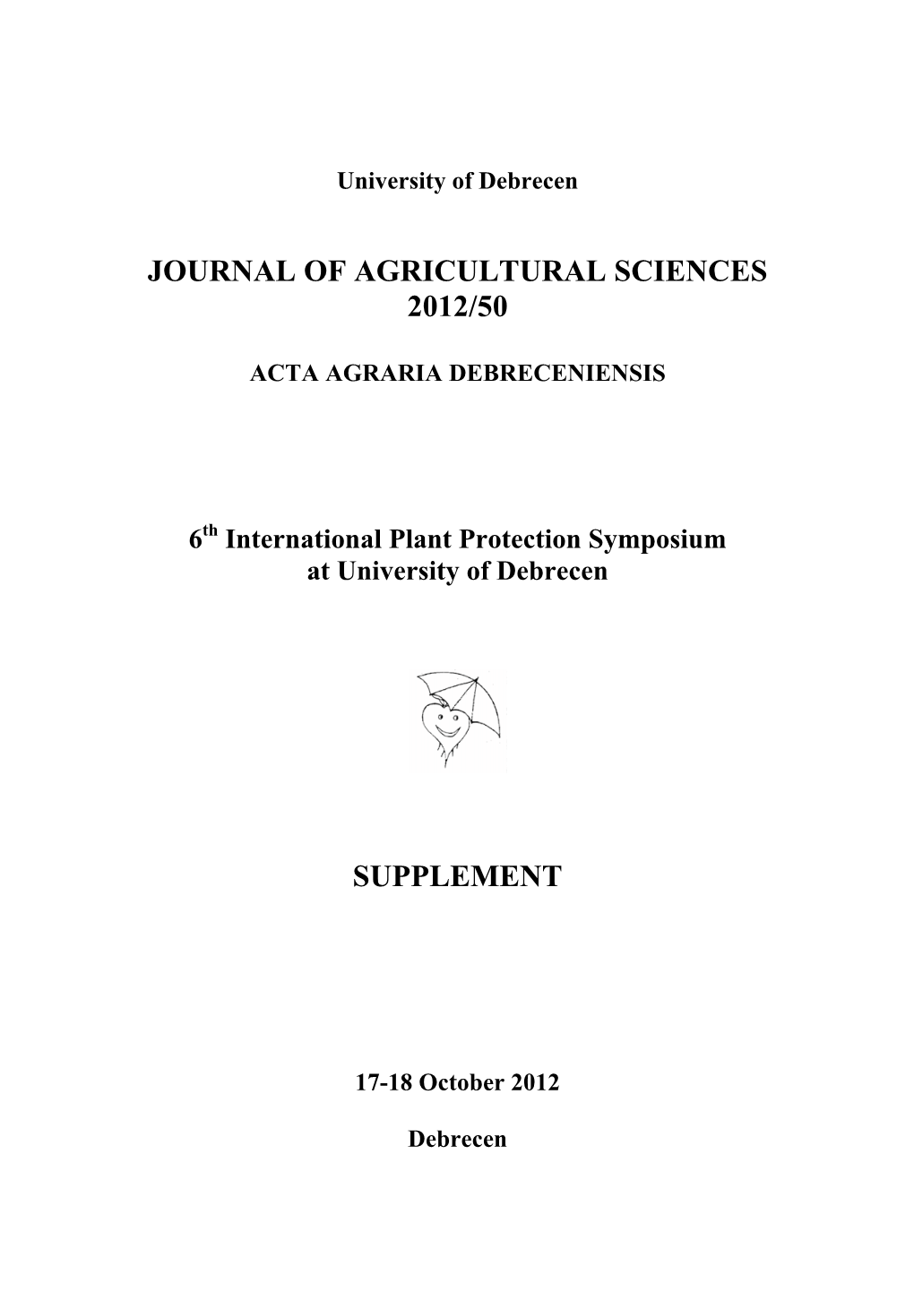 Journal of Agricultural Sciences 2012/50 Supplement