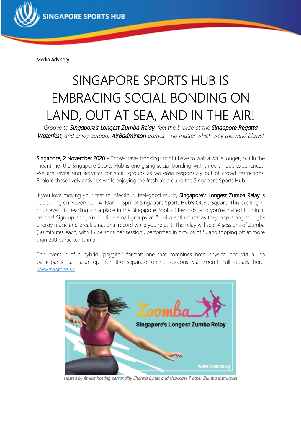 Singapore Sports Hub Is Embracing Social Bonding on Land, out at Sea