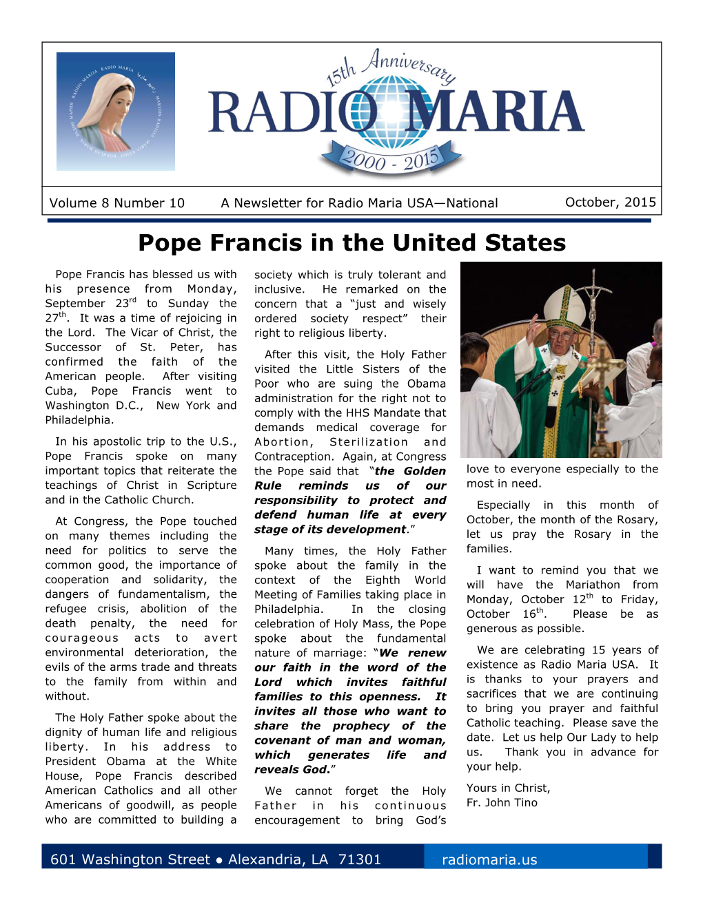 Radio Maria Newsletter Template