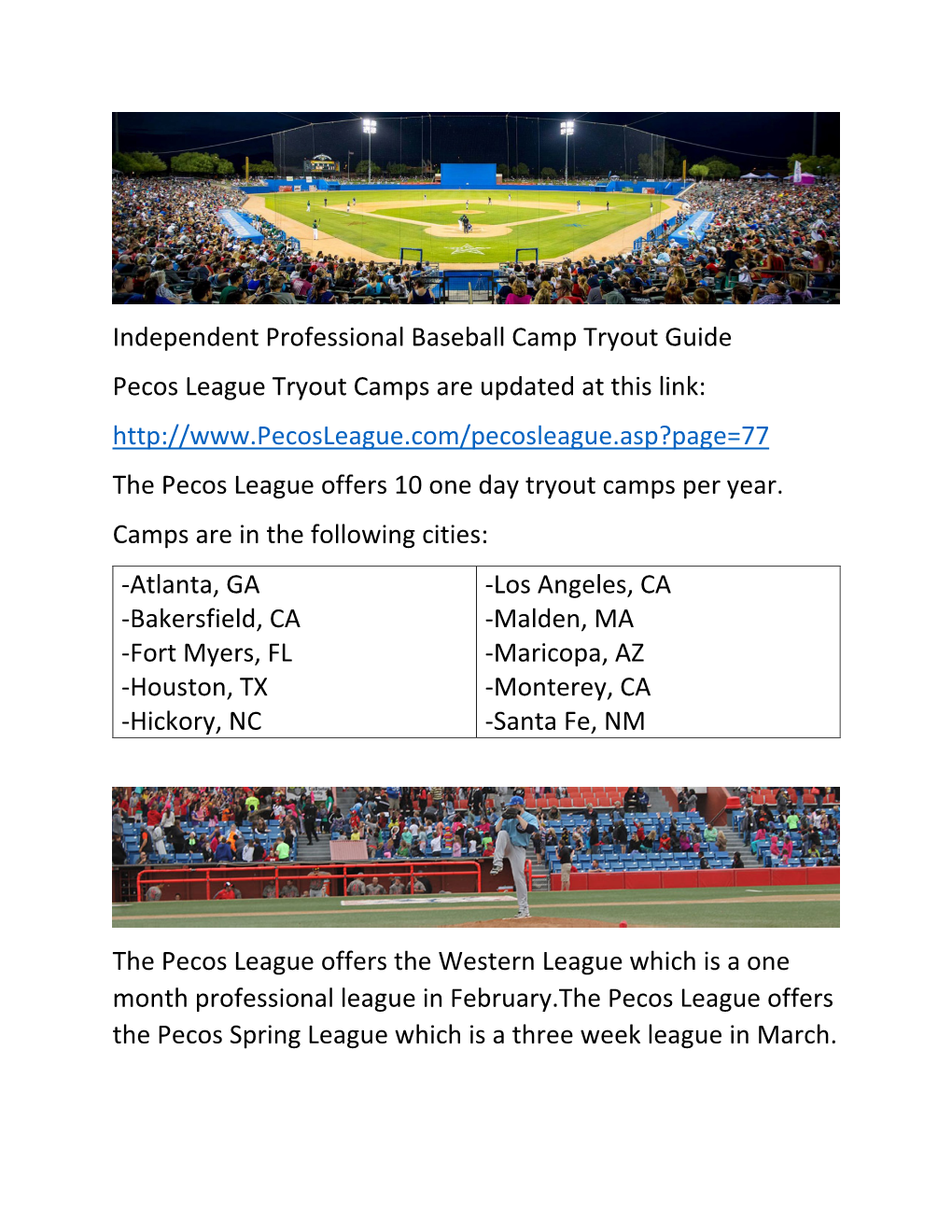 Pro Baseball Tryouts Guide