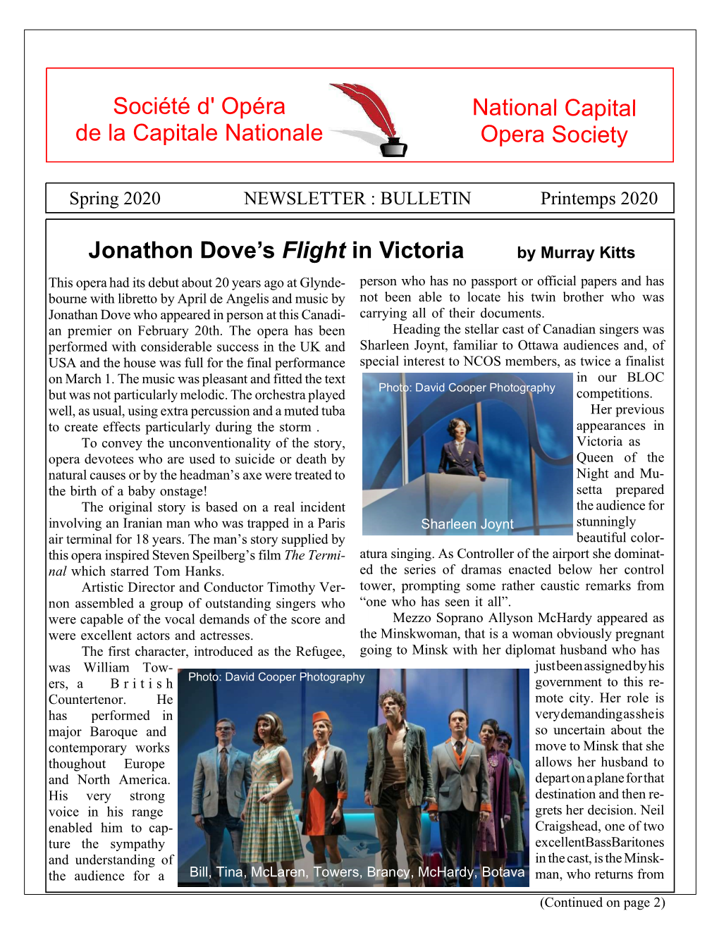 Spring 2020 NEWSLETTER : BULLETIN Printemps 2020