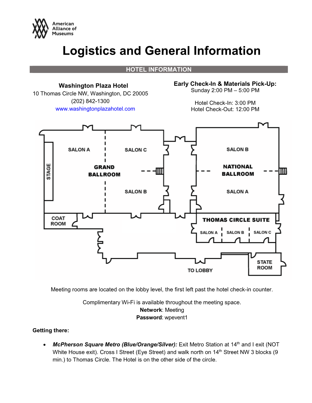 Logistics and General Information