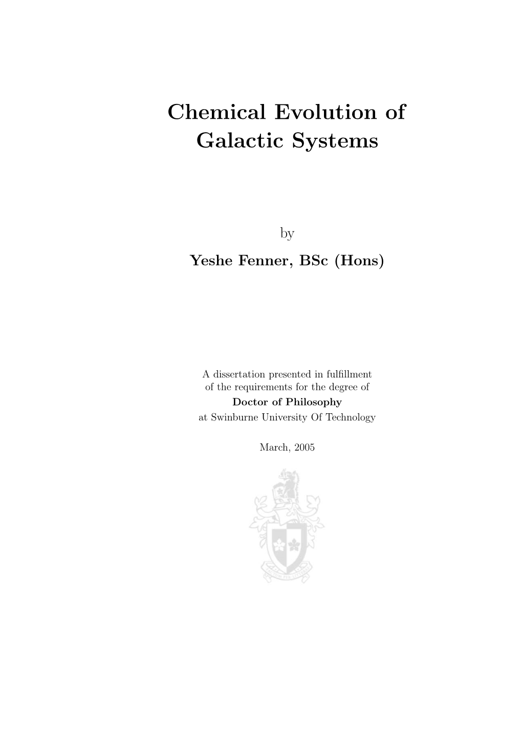 Chemical Evolution of Galactic Systems