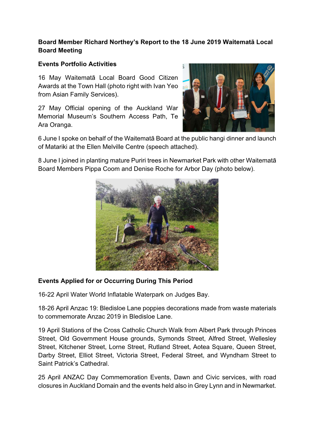 Waitematā Local Board Meeting Held on 18/06/2019