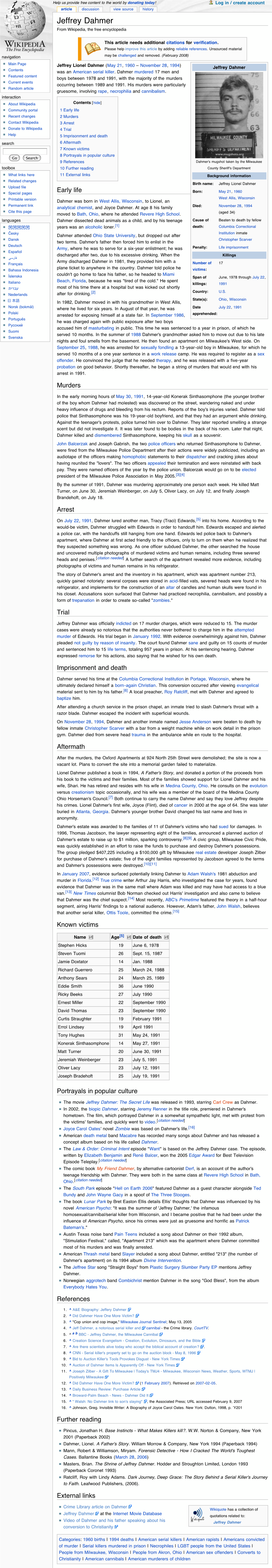 Jeffrey Dahmer from Wikipedia, the Free Encyclopedia