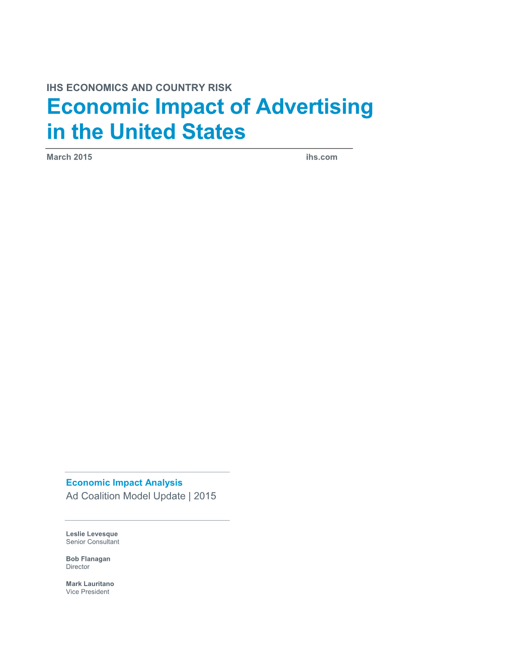 Economic Impact of Advertising in the United States