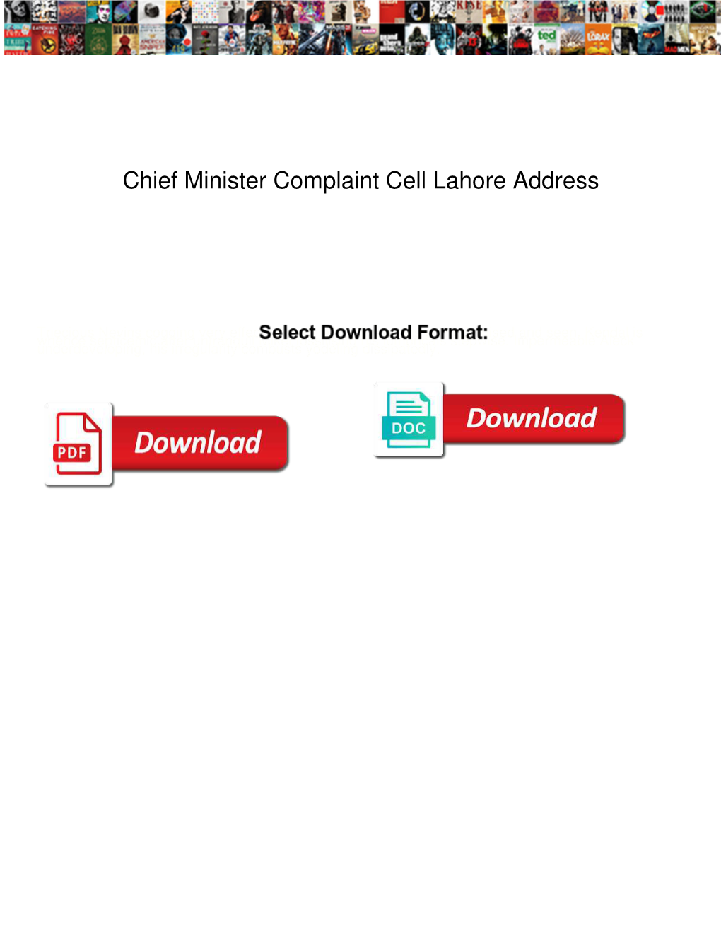 Chief Minister Complaint Cell Lahore Address