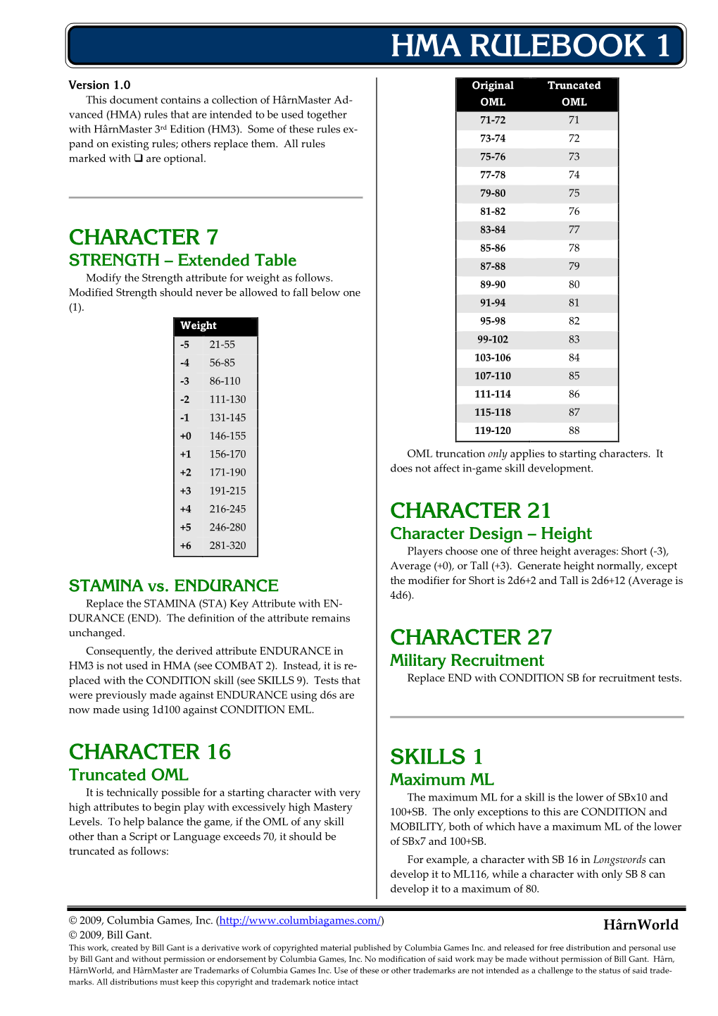 Hma Rulebook 1