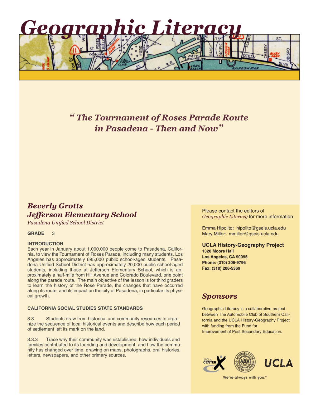 The Tournament of Roses Parade Route in Pasadena - Then and Now”