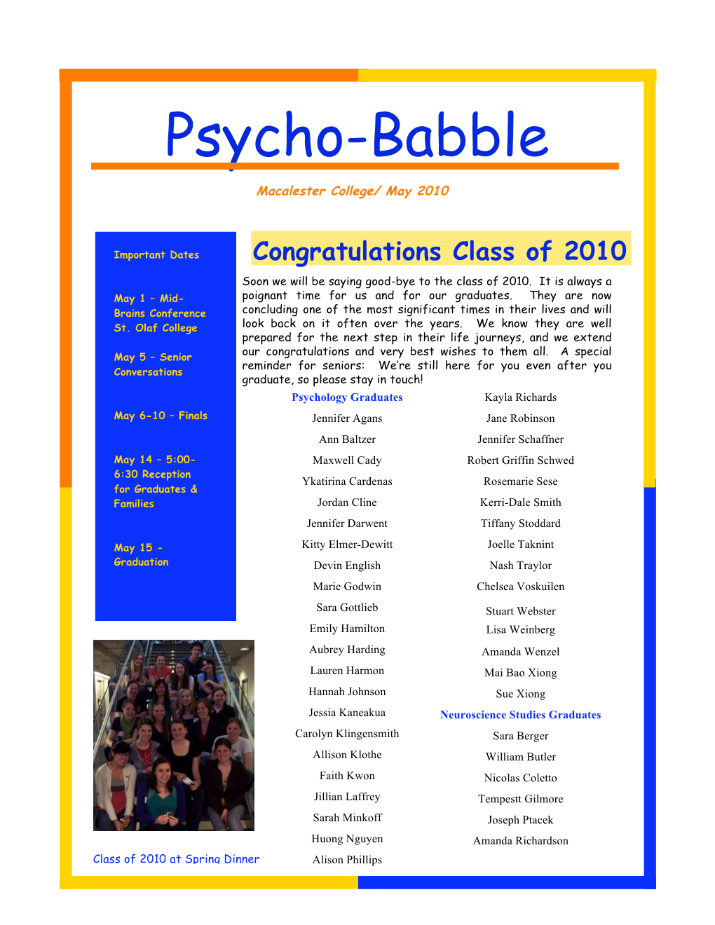 Psycho-Babble May 2010