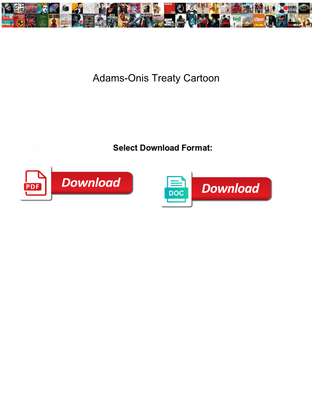 Adams-Onis Treaty Cartoon