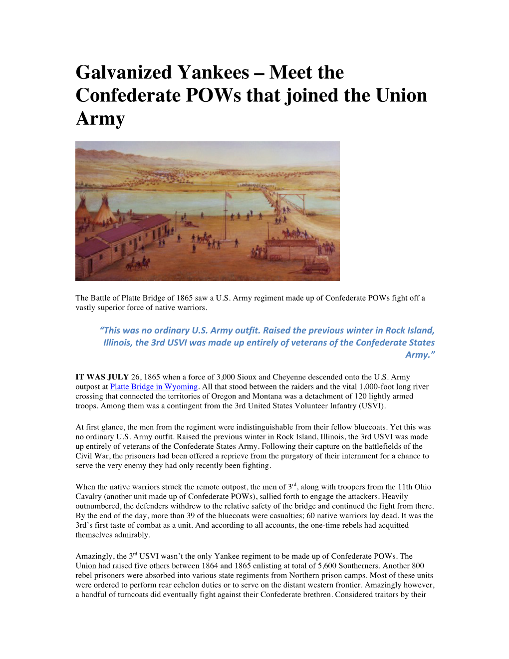 Galvanized Yankees – Meet the Confederate Pows That Joined the Union Army