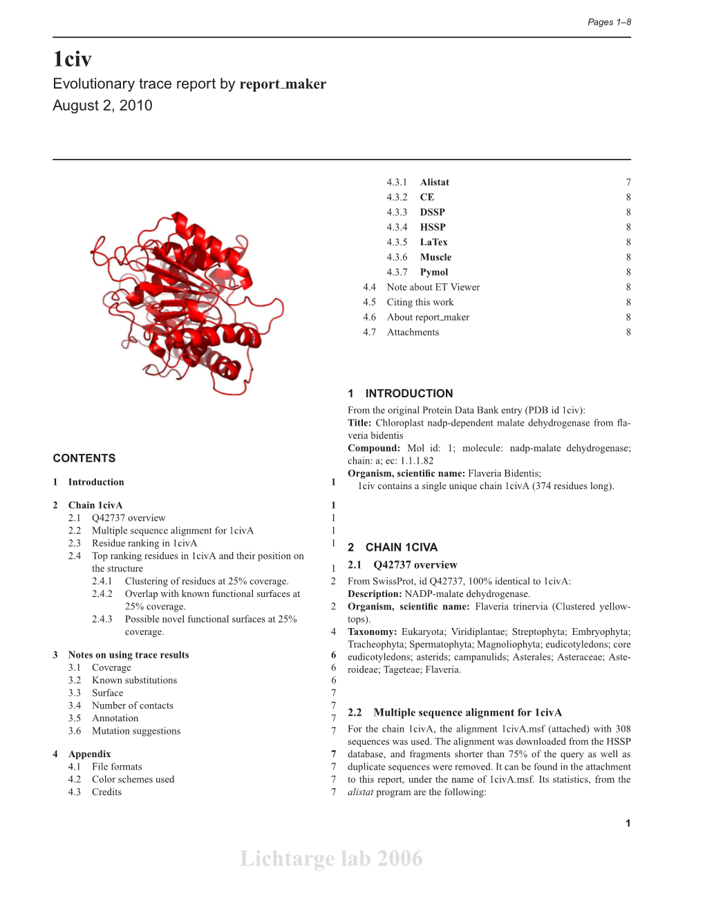 1Civ Lichtarge Lab 2006