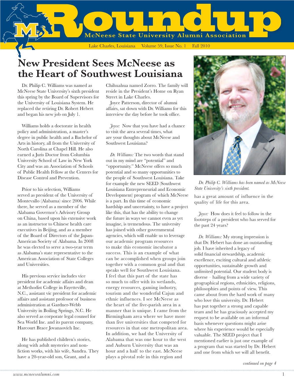 New President Sees Mcneese As the Heart of Southwest Louisiana Dr