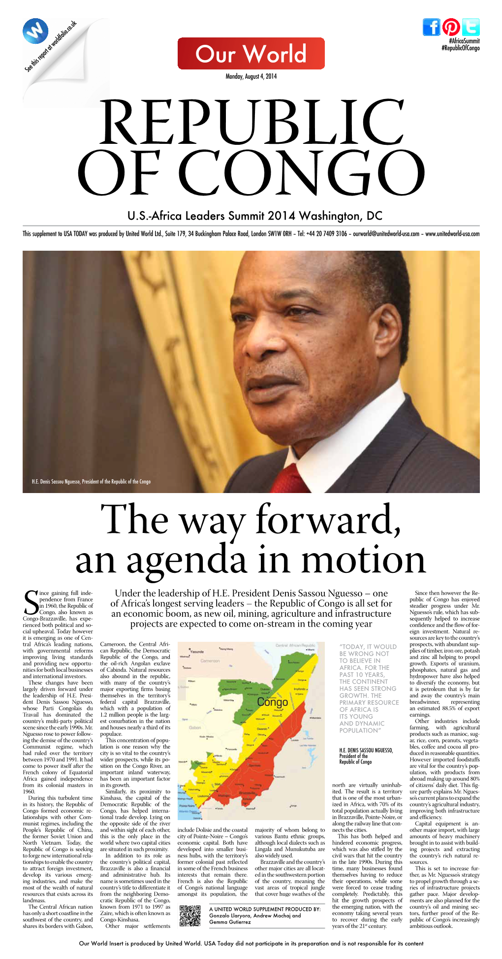 Our World #Republicofcongo See This Report at Worldfolio.Co.Uk Monday, August 4, 2014 Republic