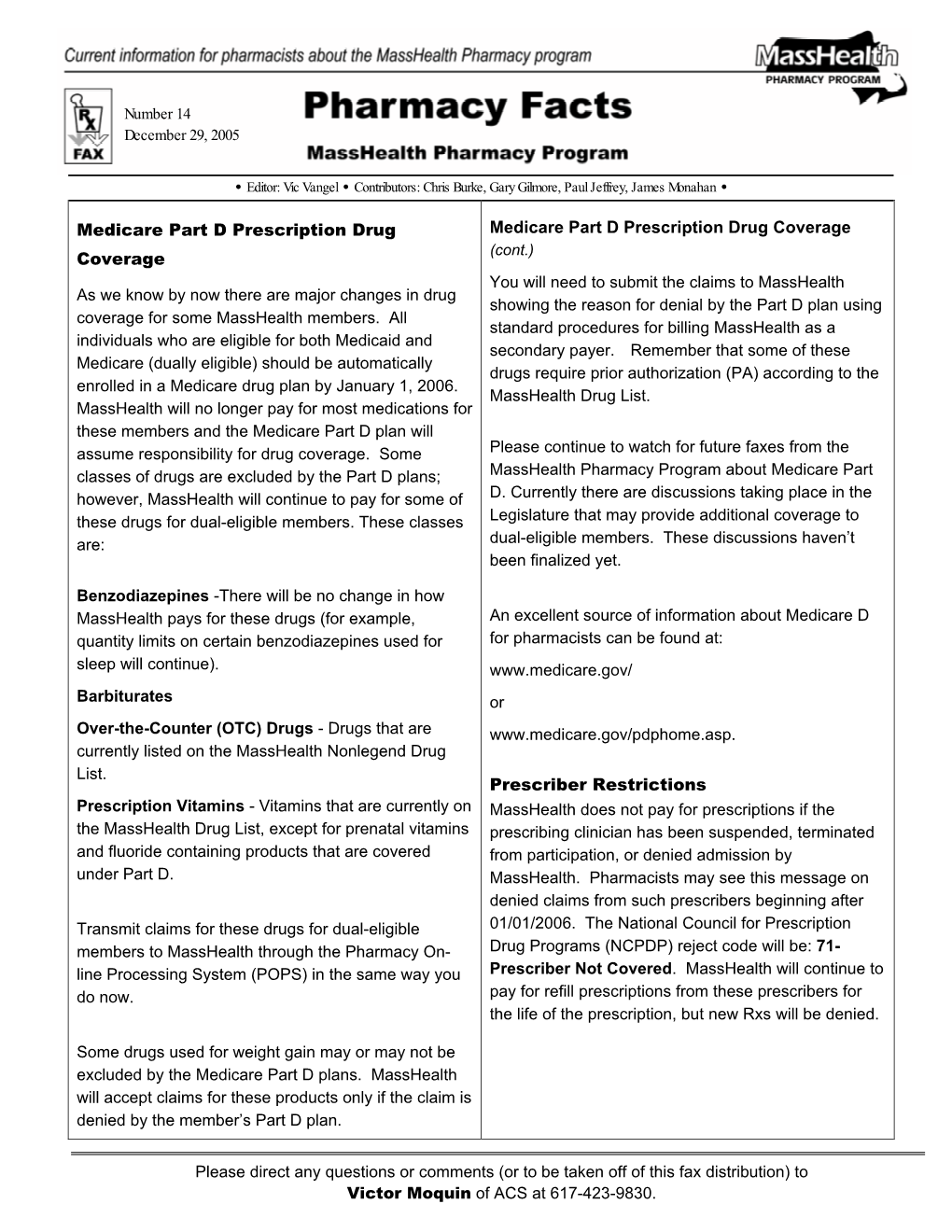 Medicare Part D Prescription Drug Coverage