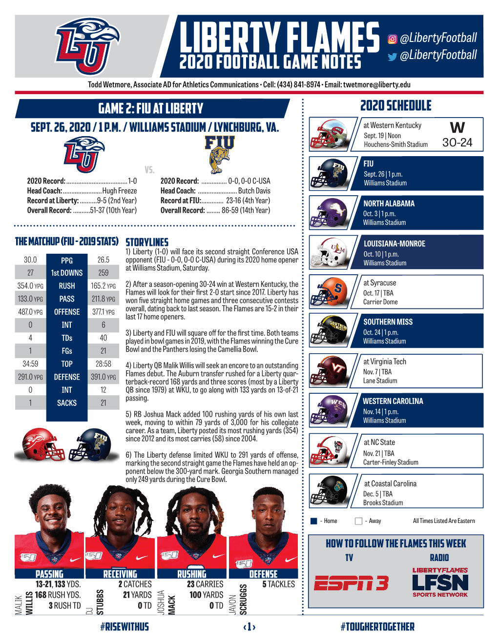 2020 Football Notes