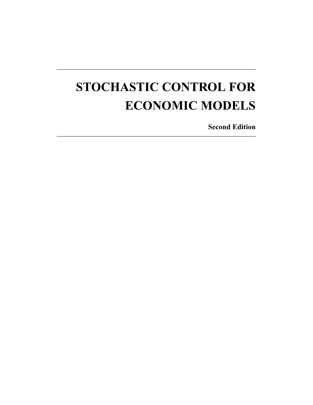 Stochastic Control for Economic Models