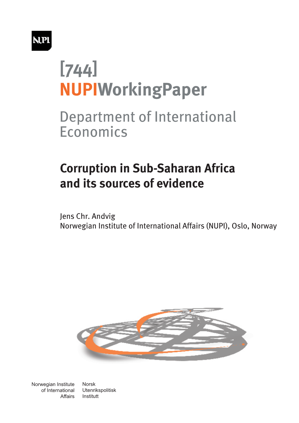 Corruption in Sub-Saharan Africa and Its Sources of Evidence