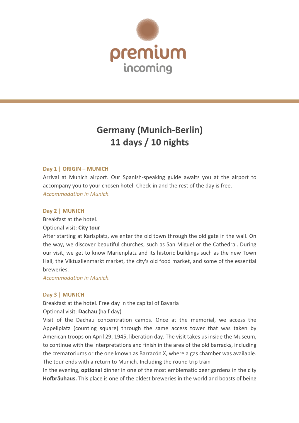 Munich-Berlin) 11 Days / 10 Nights