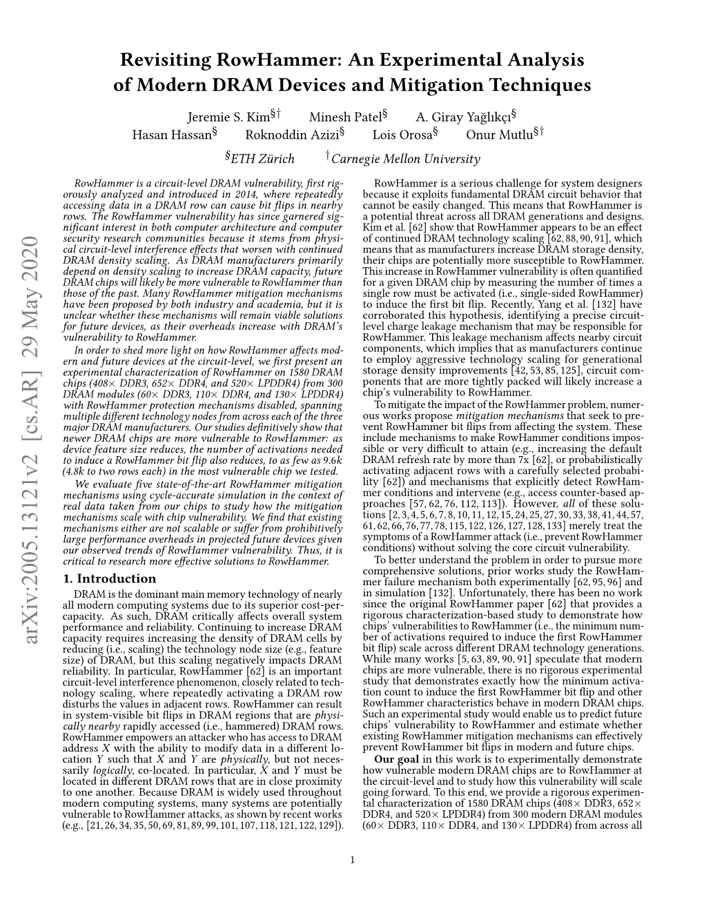 Revisiting Rowhammer: an Experimental Analysis of Modern DRAM Devices and Mitigation Techniques