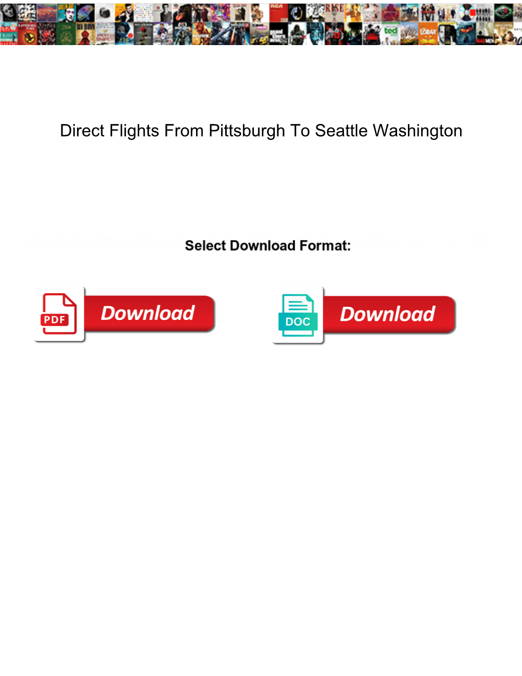 Direct Flights from Pittsburgh to Seattle Washington