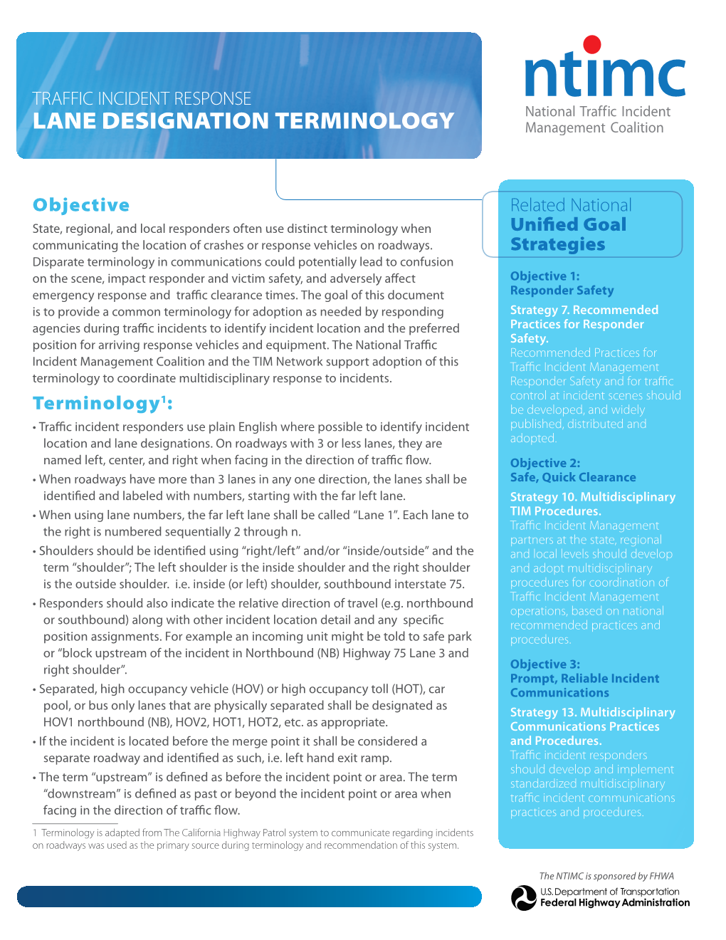 Lane Designation Terminology