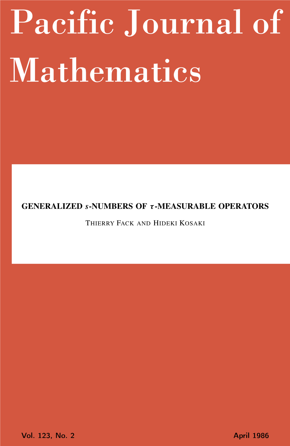 GENERALIZED S-NUMBERS of Τ-MEASURABLE OPERATORS