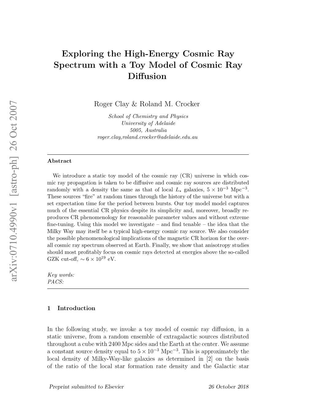 Exploring the High-Energy Cosmic Ray Spectrum with a Toy Model Of