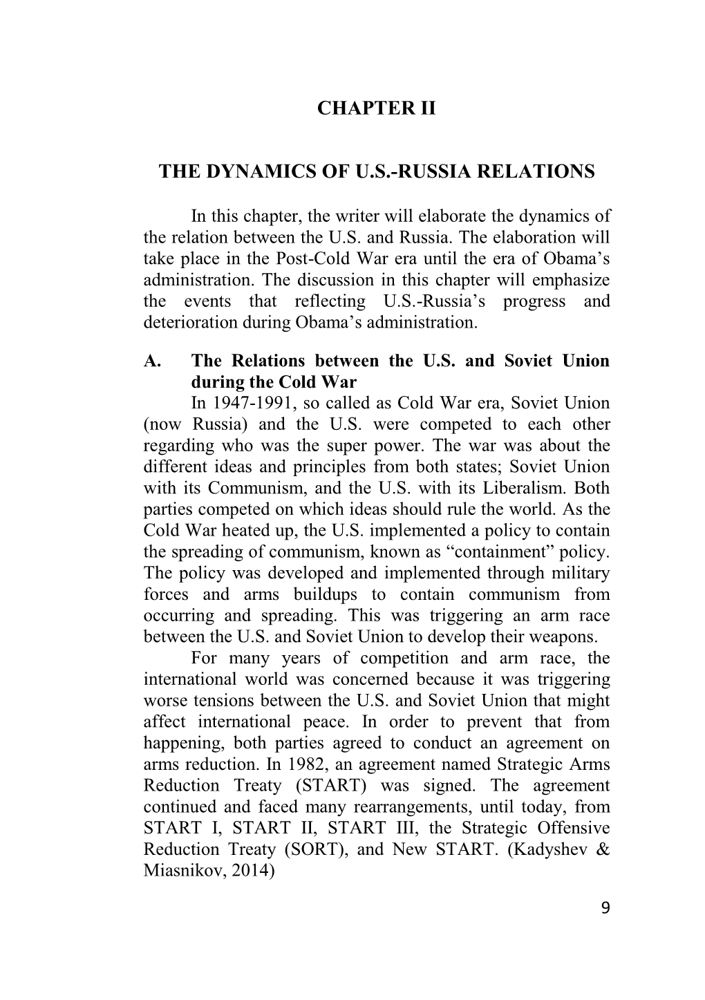 Chapter Ii the Dynamics of U.S.-Russia Relations