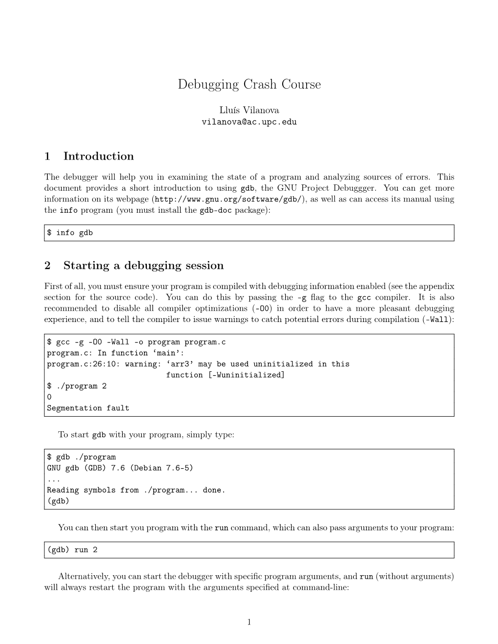 Debugging Crash Course