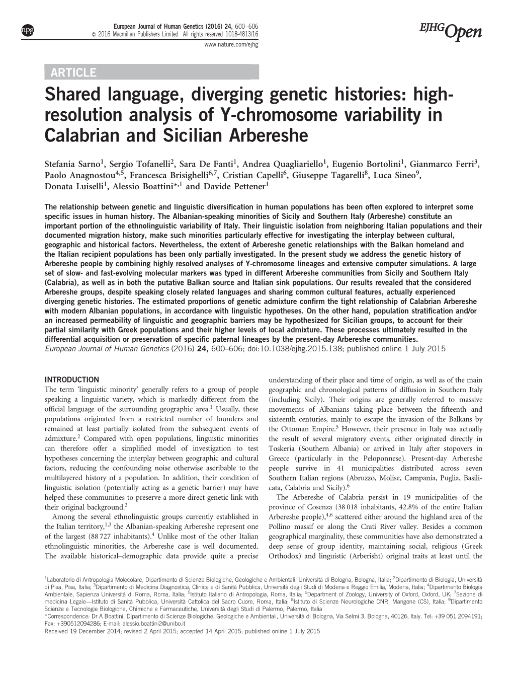 Shared Language, Diverging Genetic Histories: High-Resolution Analysis Of