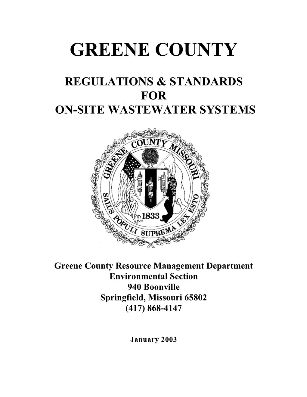 Regulations & Standards for On-Site Wastewater Systems