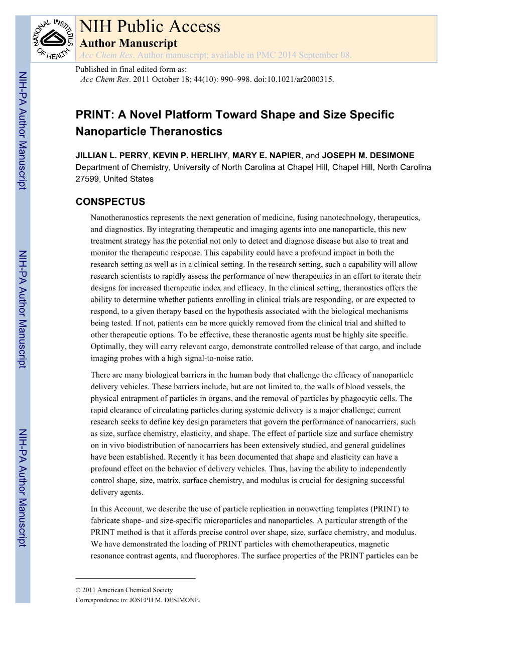 NIH Public Access Author Manuscript Acc Chem Res