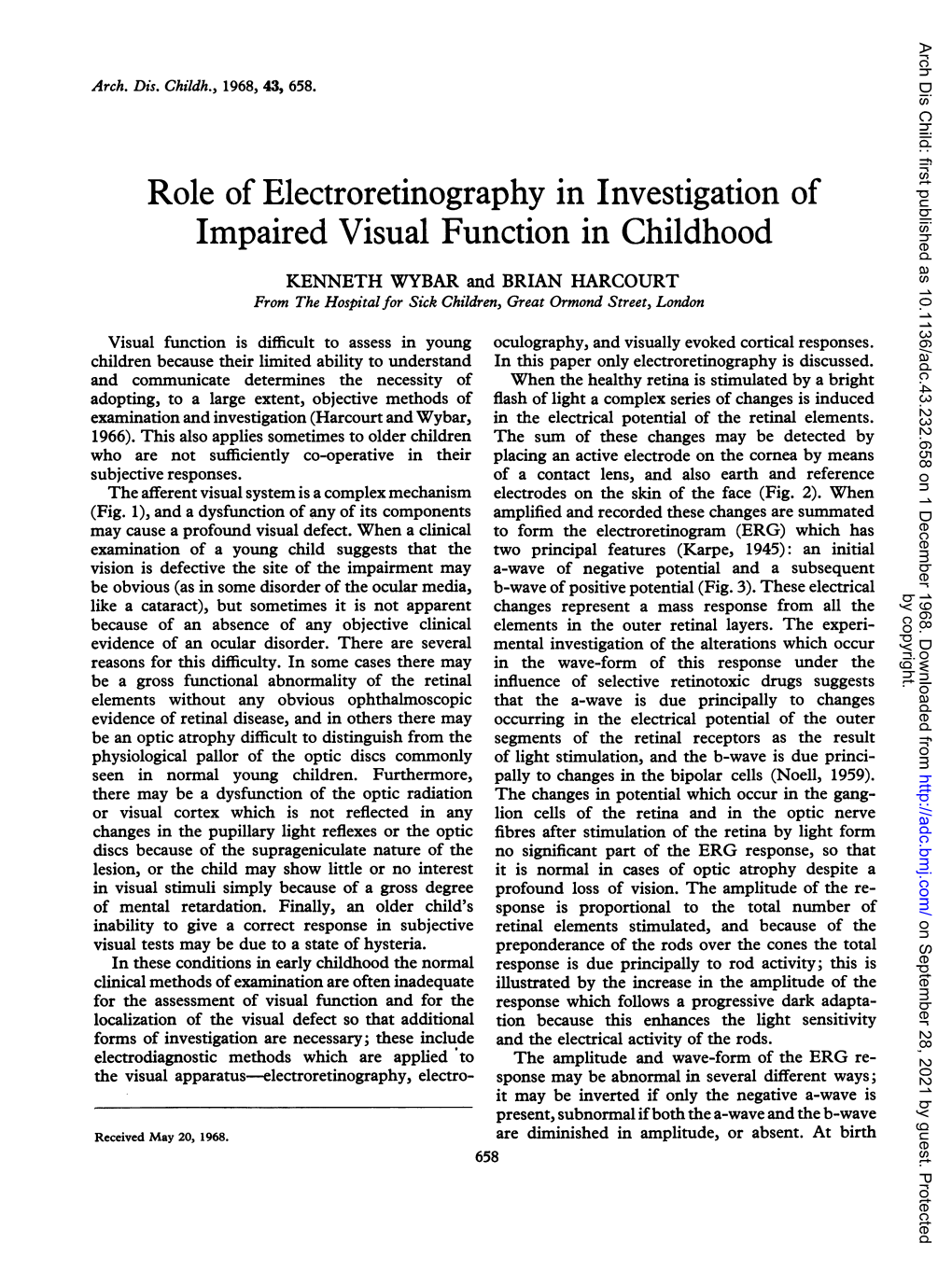 Role of Electroretinography in Investigation Of