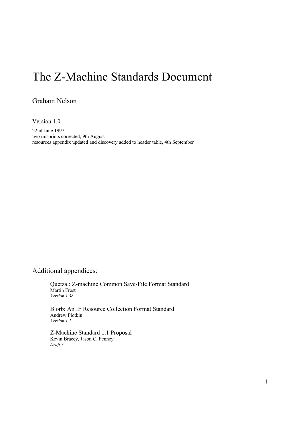 The Z-Machine Standards Document