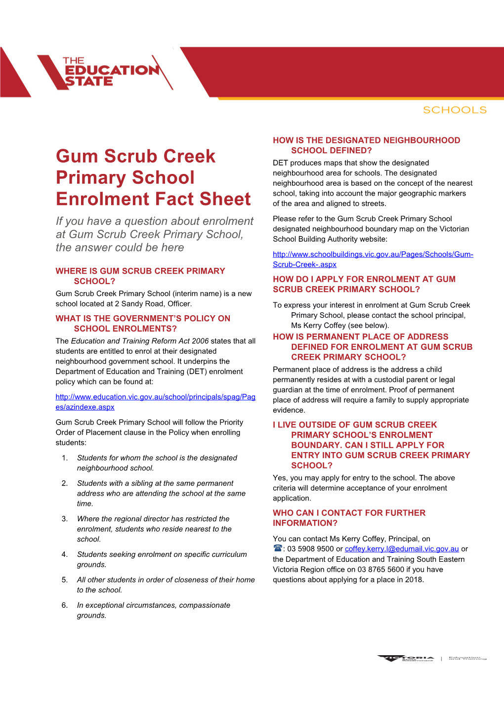 BRI011323 Attachment 1 - Education State Fact Sheet - Taylors Hill West Secondary College