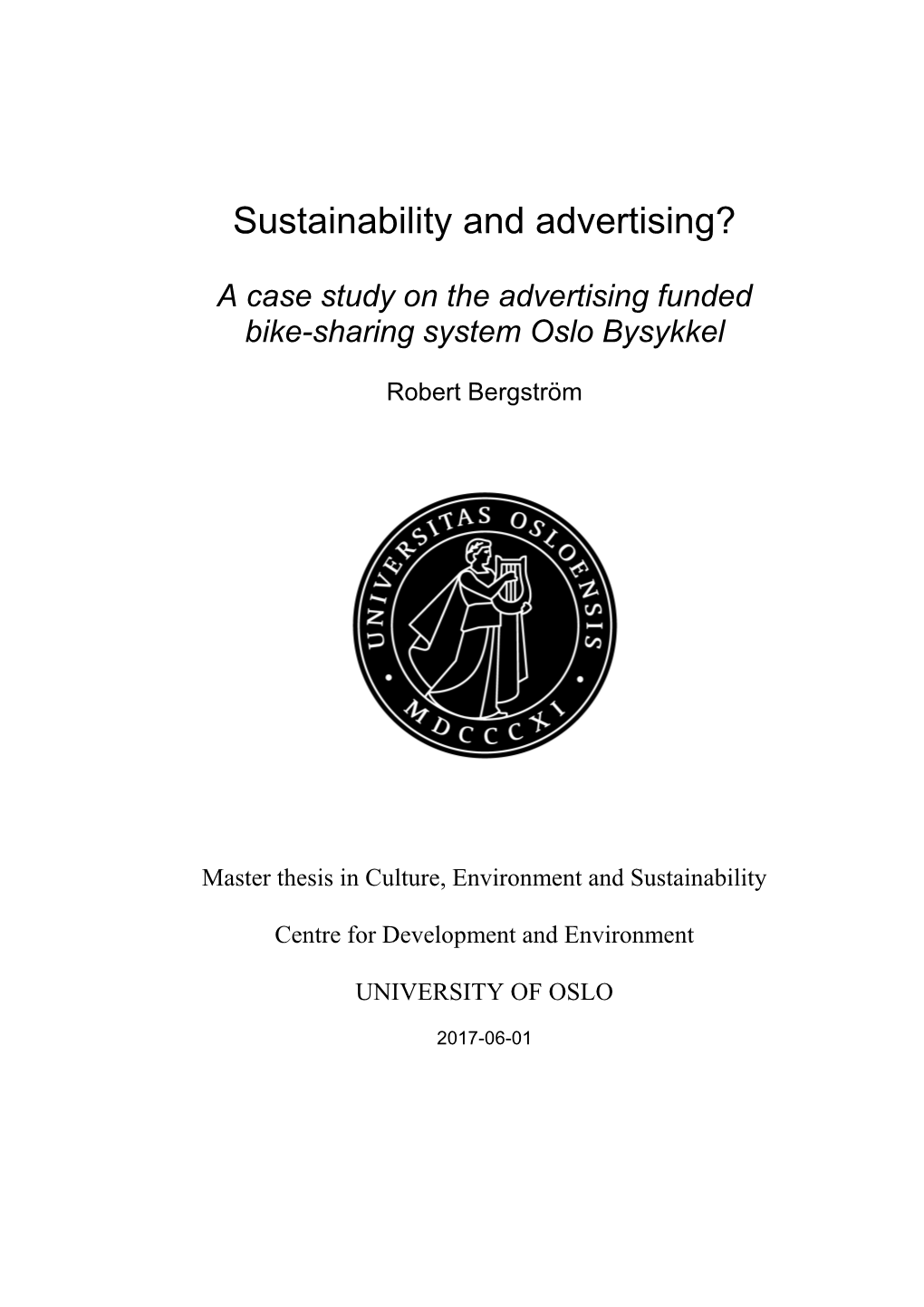 Sustainability and Advertising?