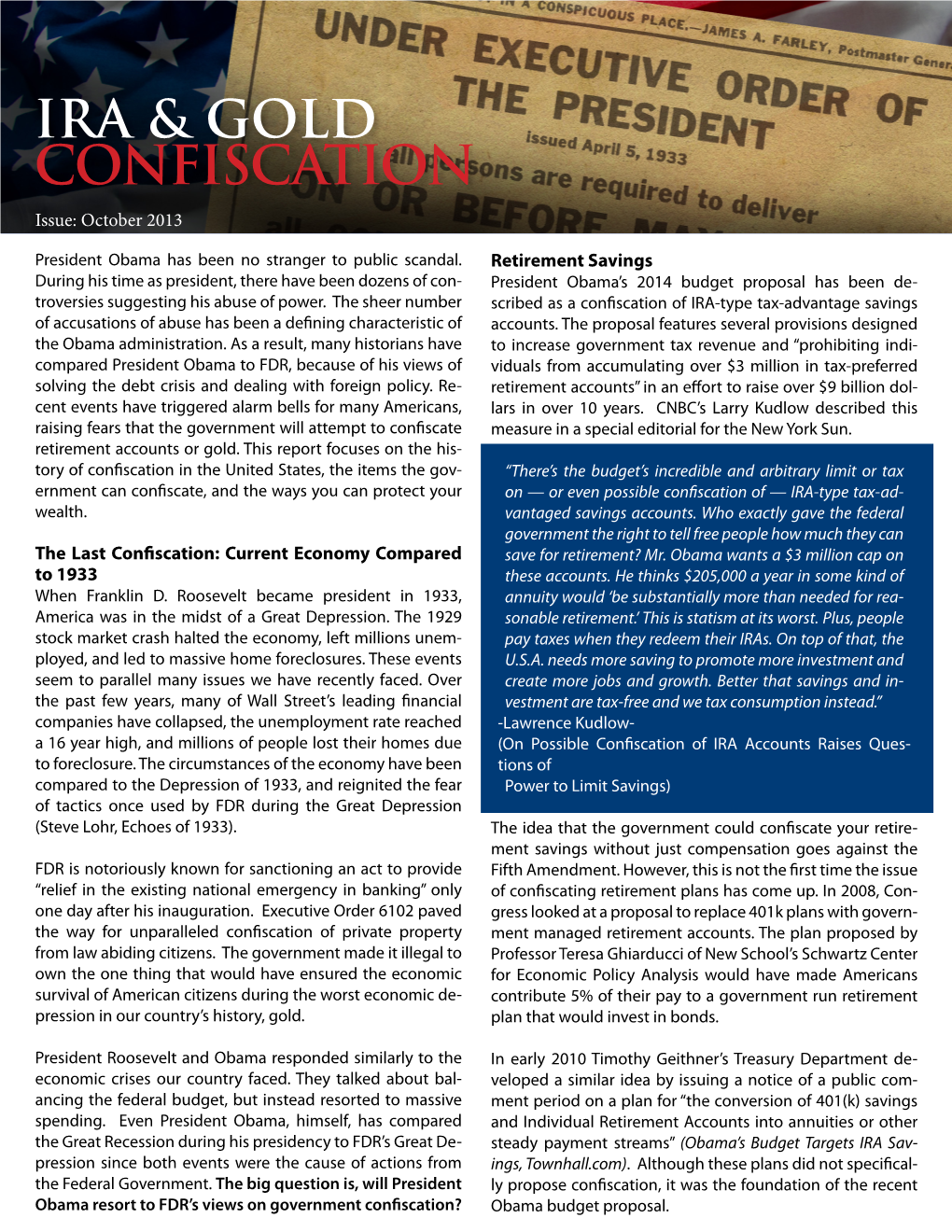 CONFISCATION Issue: October 2013