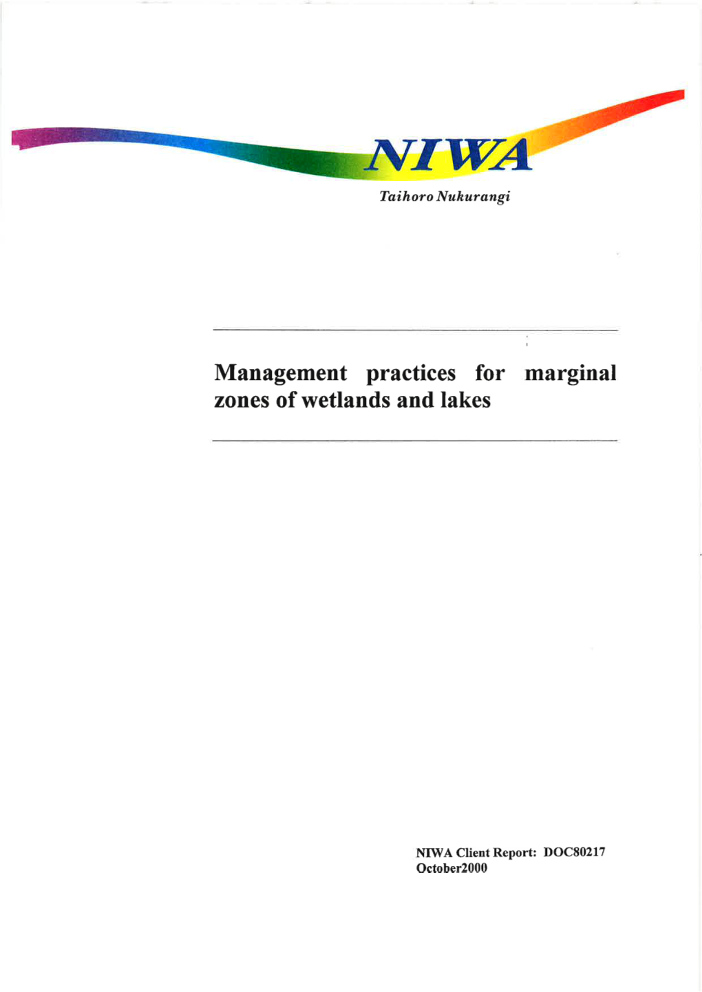 Management Practices for Marginal Zones of Wetlands and Lakes