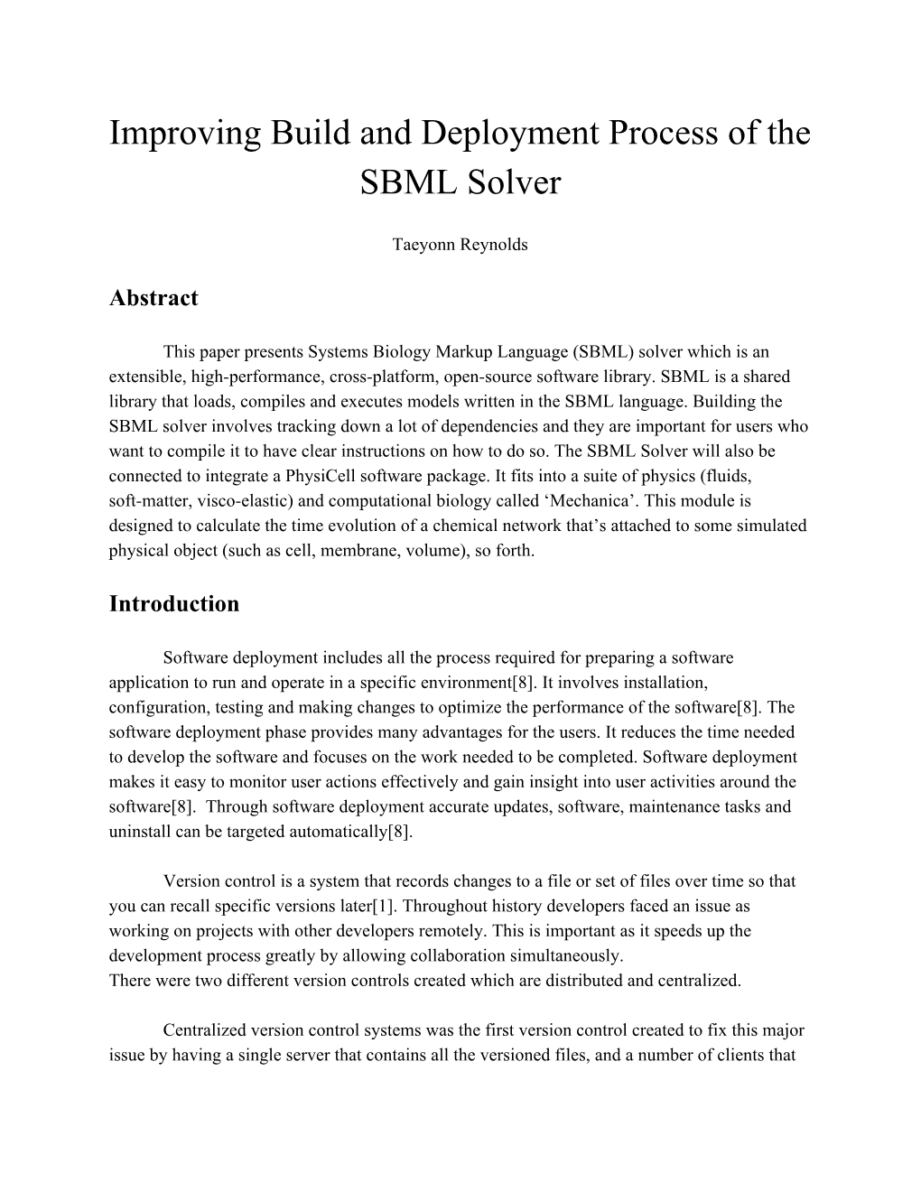 Improving Build and Deployment Process of the SBML Solver