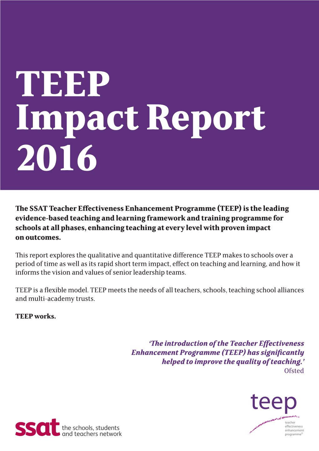 The SSAT Teacher Effectiveness Enhancement Programme (TEEP
