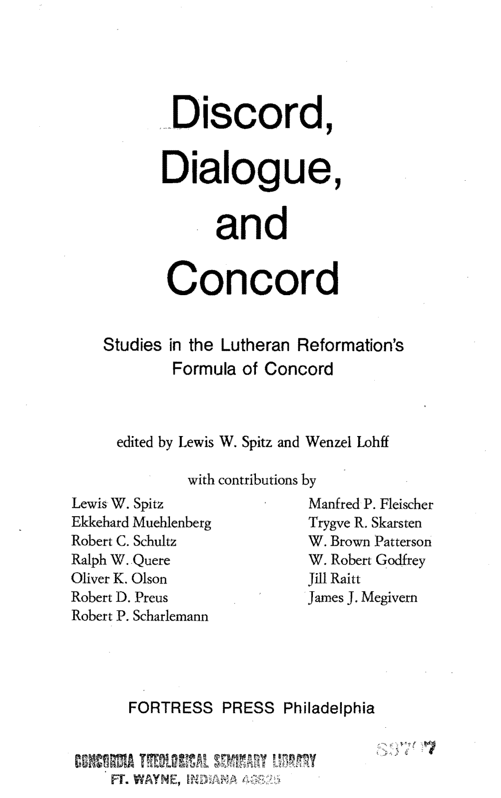 Influence of the Formula of Concord on Later Lutheran Orthodoxy.Pdf