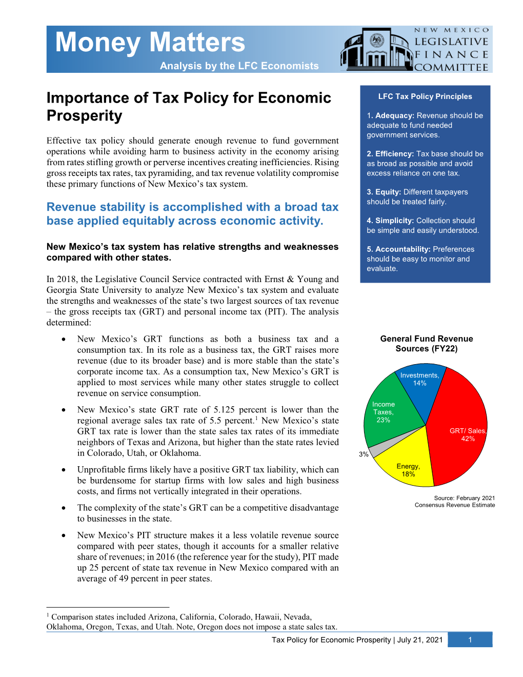 Tax Policy Matters for Economic Prosperity