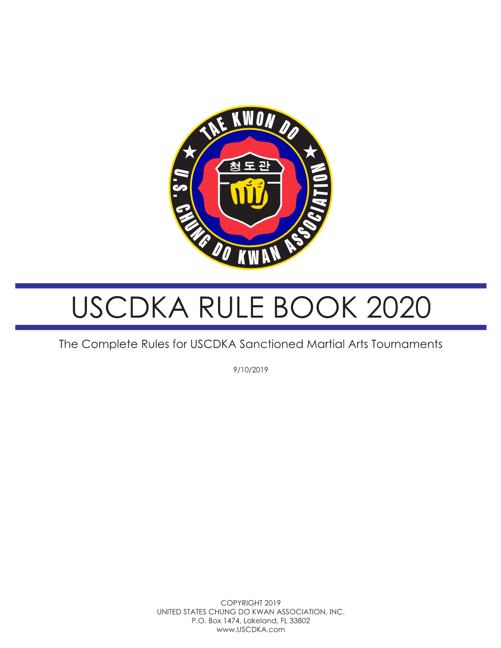 Uscdka Rule Book 2020