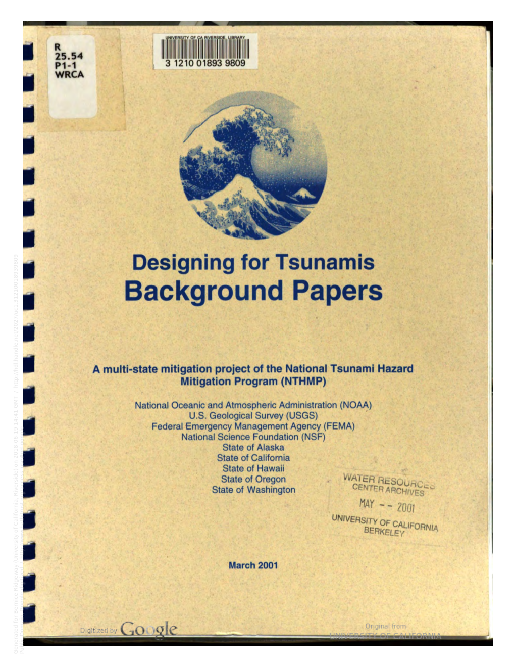Designing for Tsunamis : Background Papers