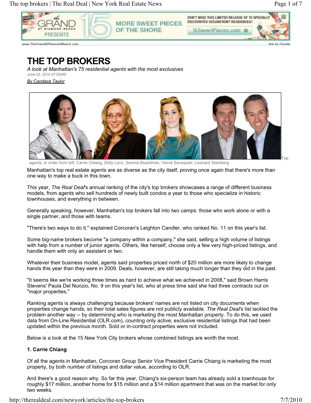 The Top Brokers | the Real Deal | New York Real Estate News Page 1 of 7