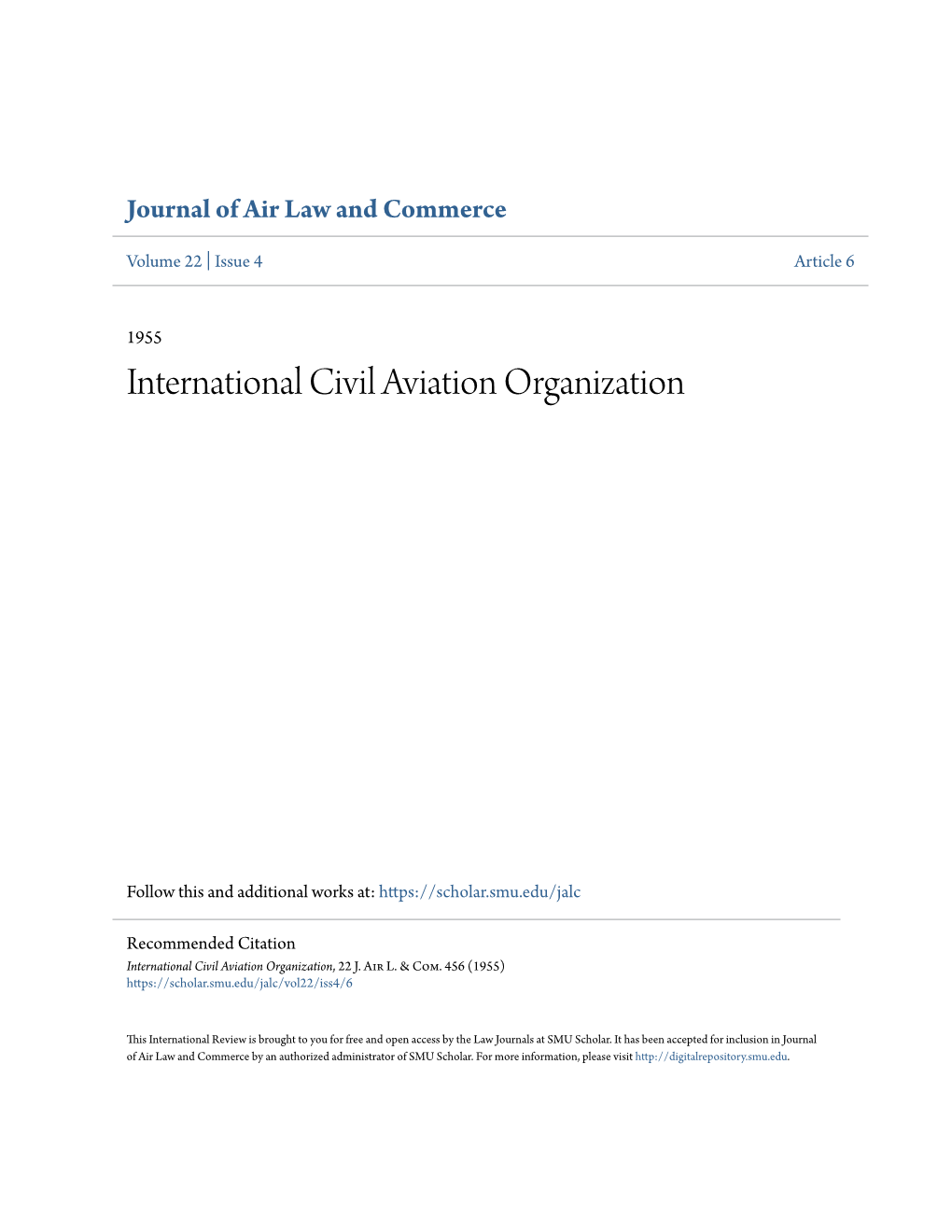 International Civil Aviation Organization