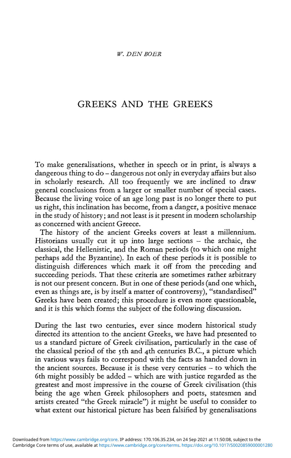 Greeks and the Greeks