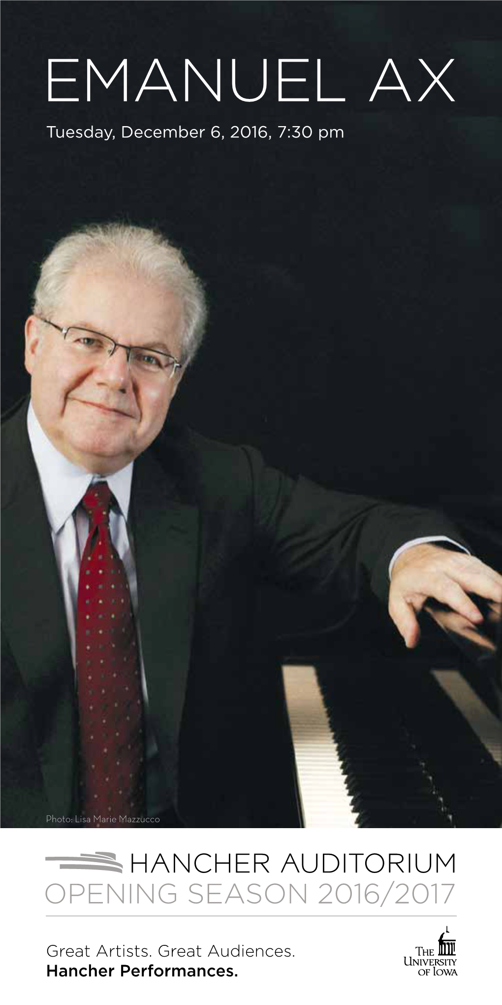 EMANUEL AX Tuesday, December 6, 2016, 7:30 Pm